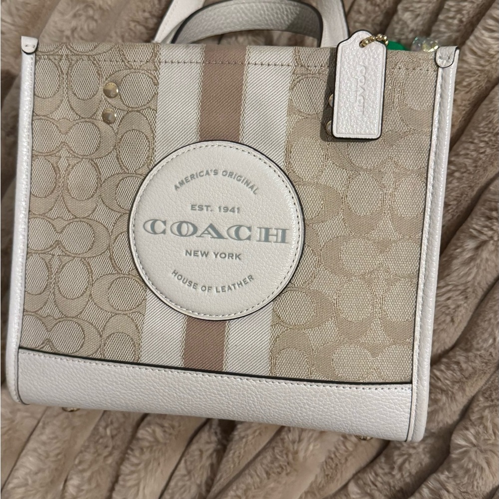 Coach Dempsey Beige and Cream Tote